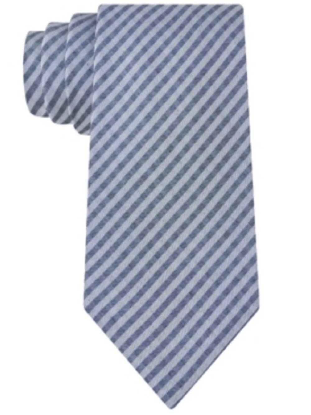 Calvin Klein Men's 3'' Silk Blend Neck Tie, Blue Denim Gingham , One Size